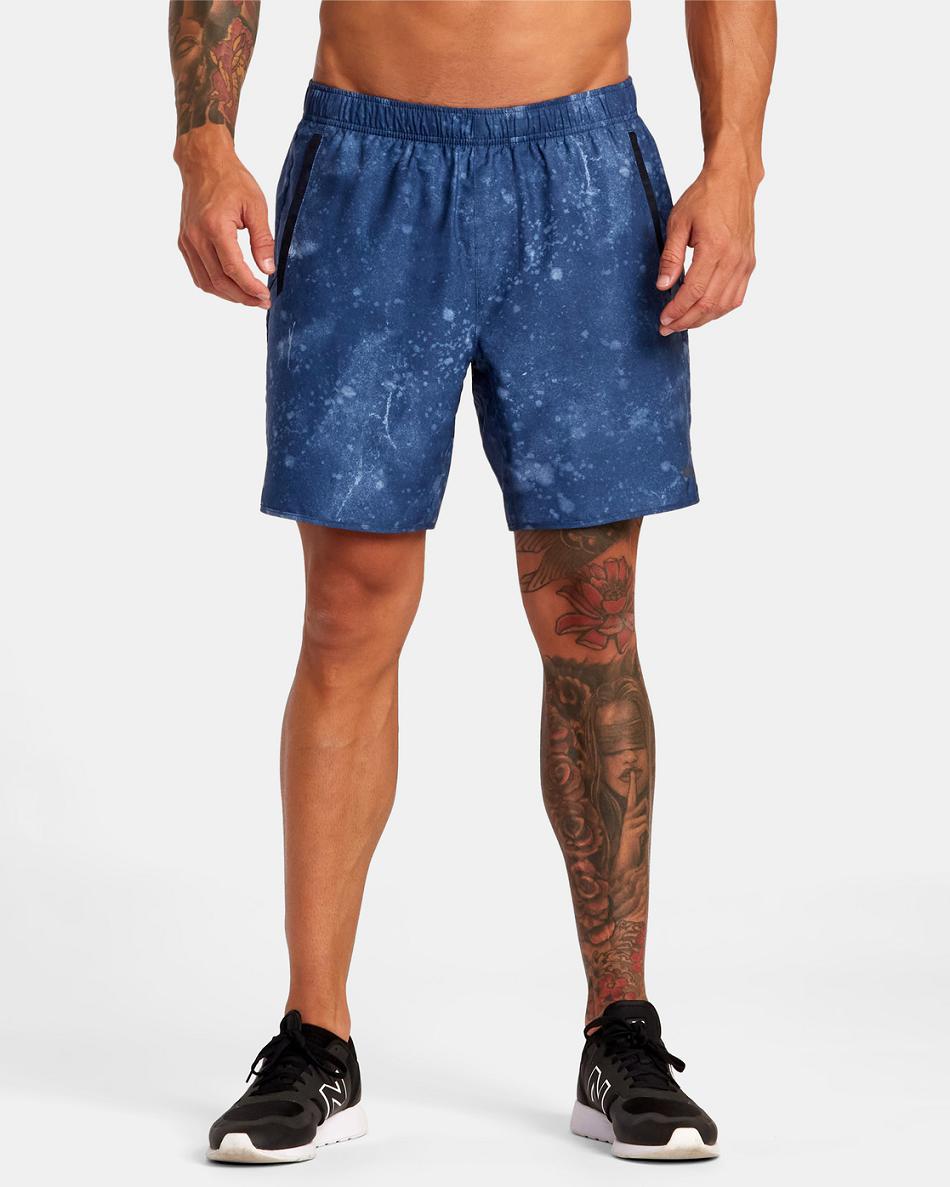Indigo Tie Dye Rvca Yogger IV Elastic 17 Men\'s Shorts | AUSWC52876