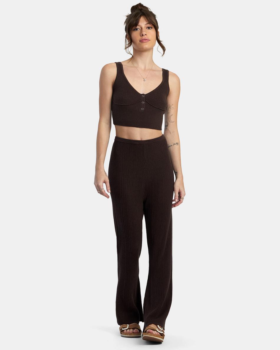Java Rvca Swerve Flared Women's Pants | QUSWA41508