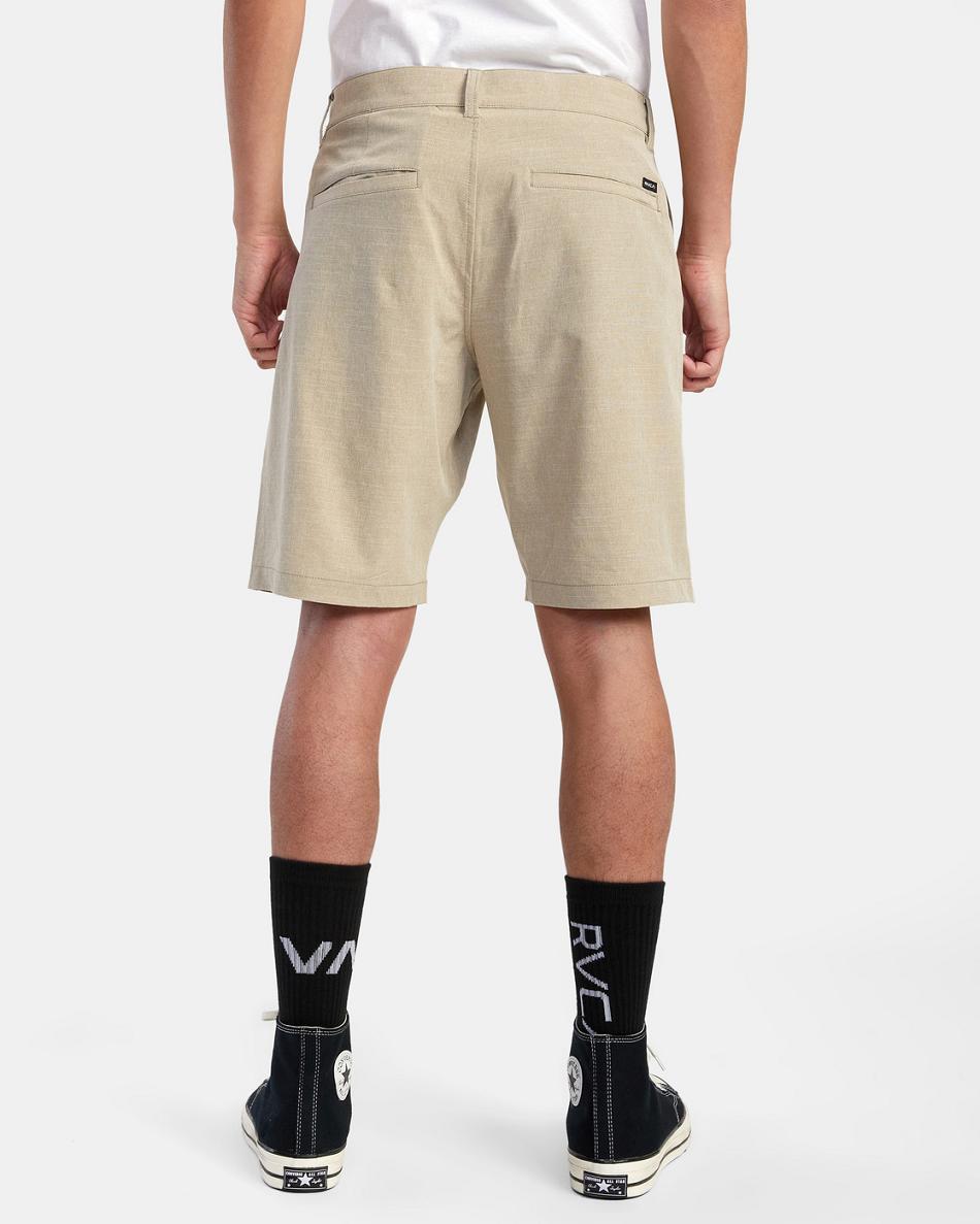 Khaki Rvca Balance Hybrid 20 Men's Shorts | USJKU47203