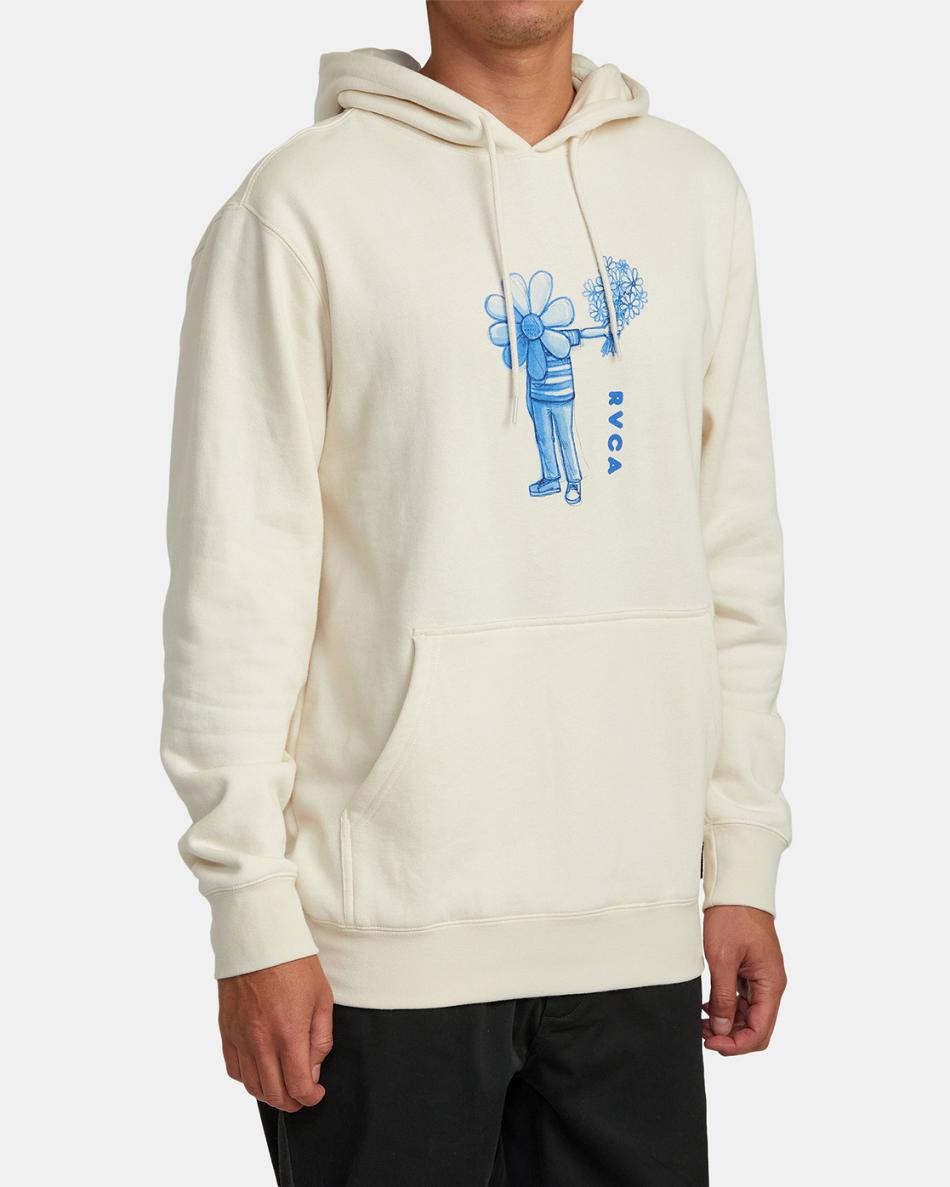 Latte Rvca Andrew Pommier Flower Friend Men's Hoodie | MUSHR24470