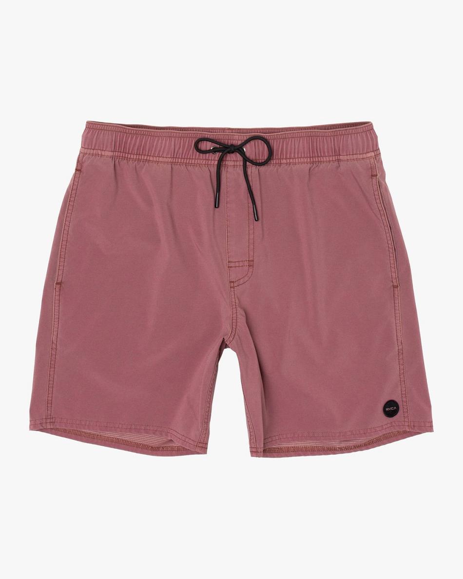 Lavender Rvca Pigment Elastic 17 Men\'s Shorts | SUSVO32802
