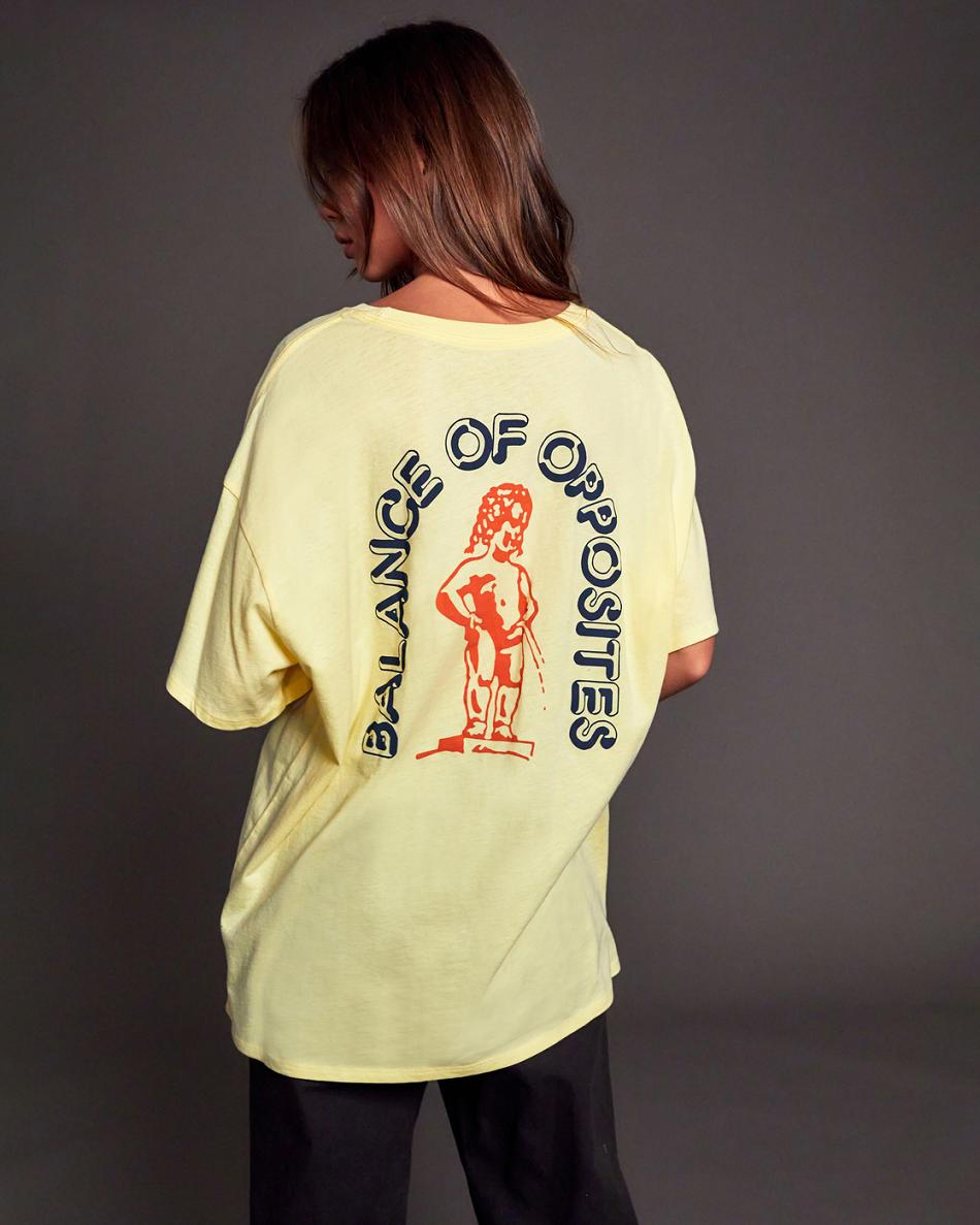 Lemon Meringue Rvca Cherub Boy Graphic Women's T shirt | USCIF50522