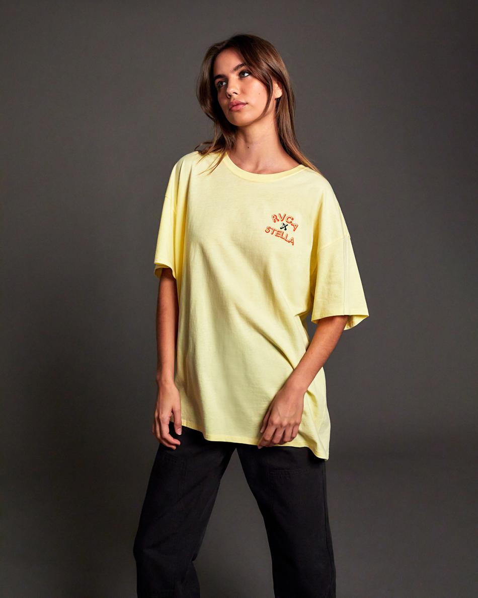 Lemon Meringue Rvca Cherub Boy Graphic Women's T shirt | USCIF50522