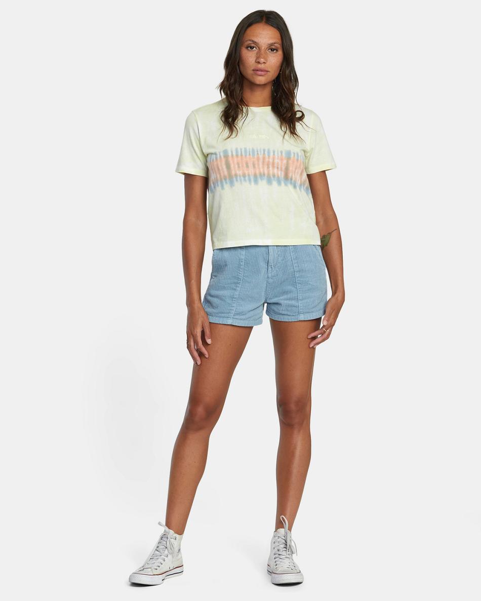 Lemon Rvca Big Tie Dye Stripe Women's T shirt | TUSPQ14610