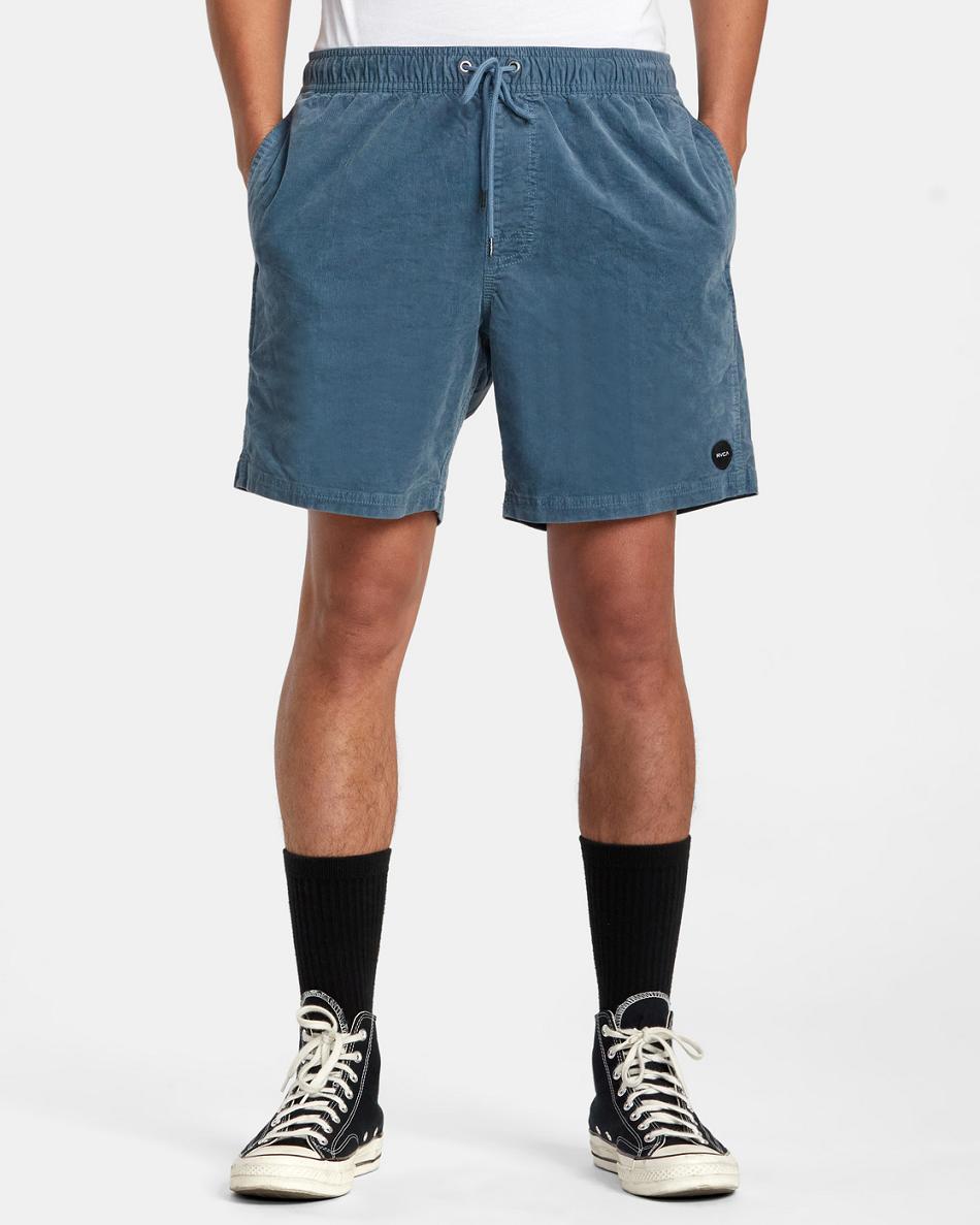 Light Duck Blue Rvca Escape Elastic Corduroy 17 Men's Shorts | BUSSD72030