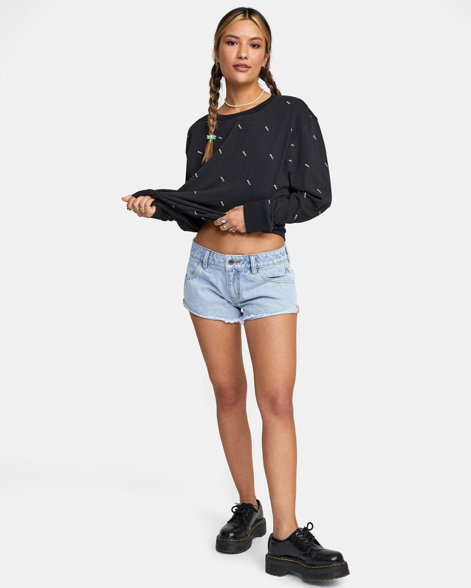 Light Vintage Wash Rvca Traveller 2 Denim Women's Skirts | USXBR19682