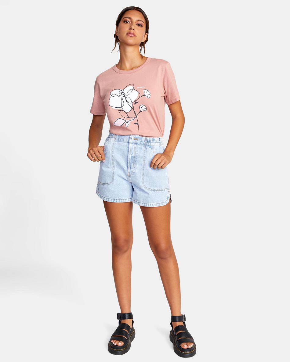 Light Vintage Wash Rvca Venice Denim Women's Skirts | SUSVO45340
