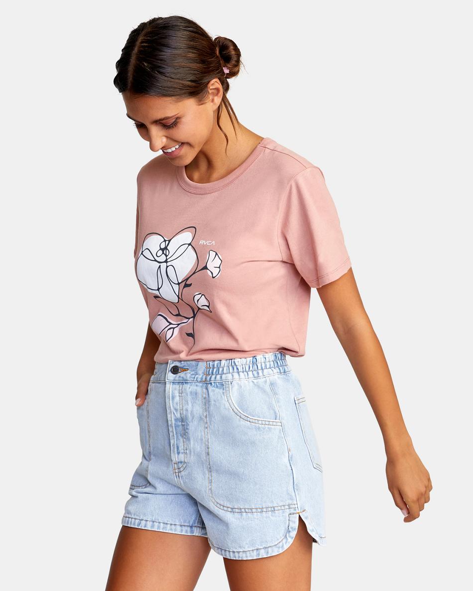 Light Vintage Wash Rvca Venice Denim Women's Skirts | SUSVO45340