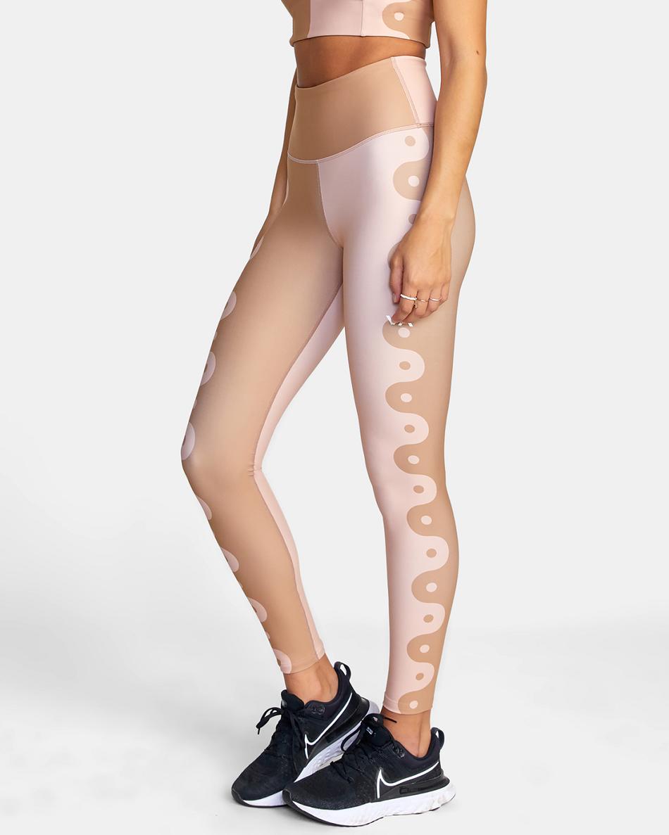 Linear Yang Dusty Rose Rvca Linear Yang Workout Women's Leggings | QUSWA71959
