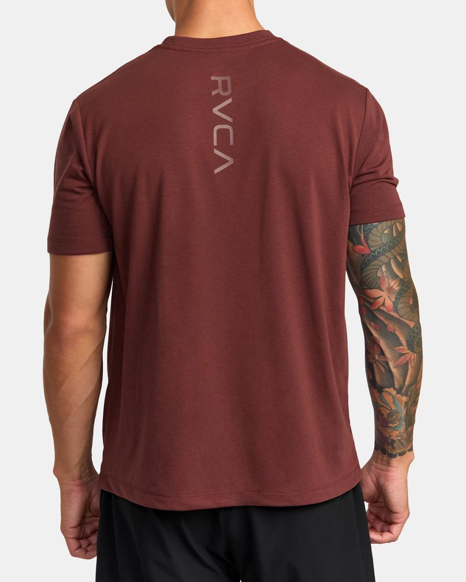 Mahogany Rvca VA Mark Tee Men's Short Sleeve | DUSVO23623