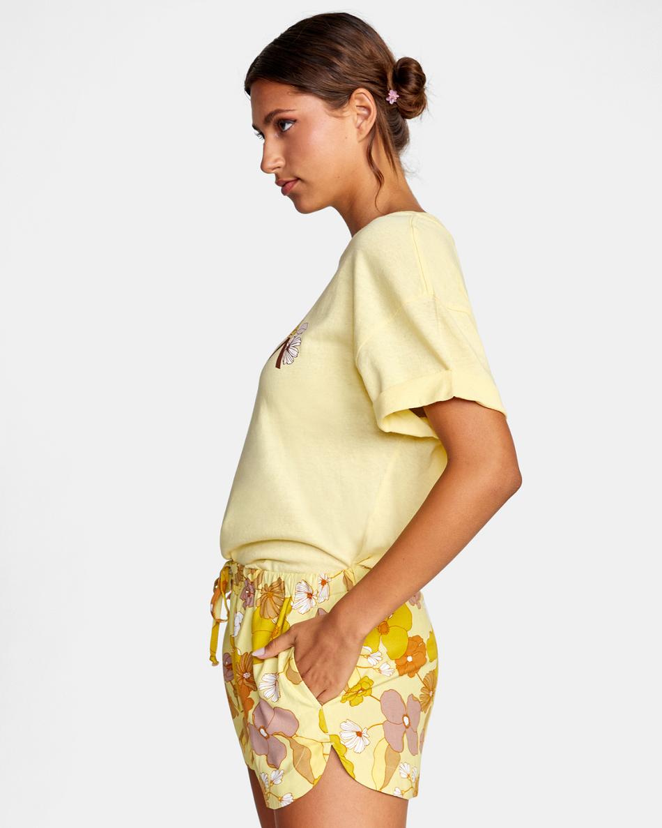 Mellow Yellow Rvca New Yume Drawcord Women's Skirts | MUSHR11881