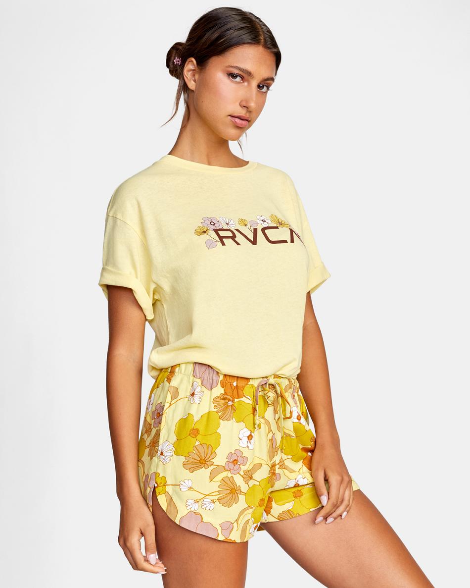 Mellow Yellow Rvca New Yume Drawcord Women's Skirts | MUSHR11881