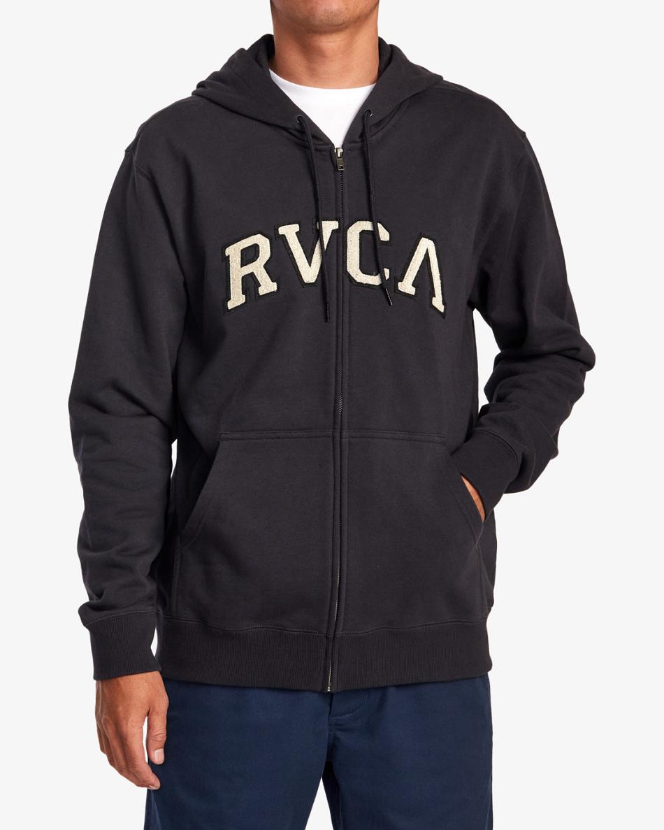 Midnight Rvca Concord Zip-Up Men\'s Hoodie | USNZX54071