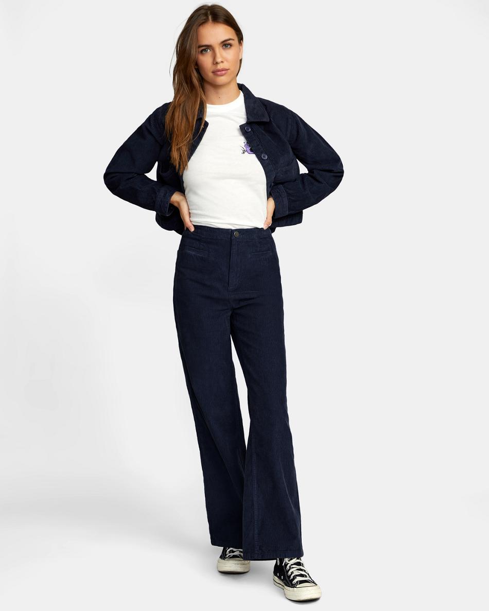 Midnight Rvca Sadie Corduroy Women's Pants | TUSWZ75649