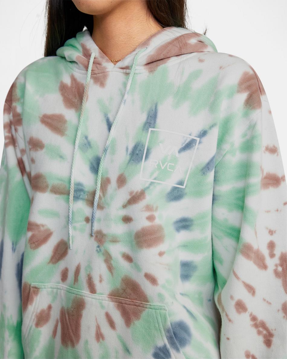 Mint Rvca All The Way Tie-Dye Women's Hoodie | FUSUI49488