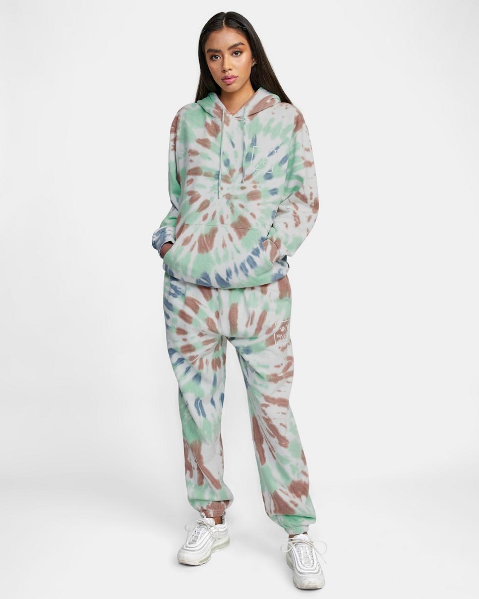 Mint Rvca All The Way Tie-Dye Women's Hoodie | FUSUI49488