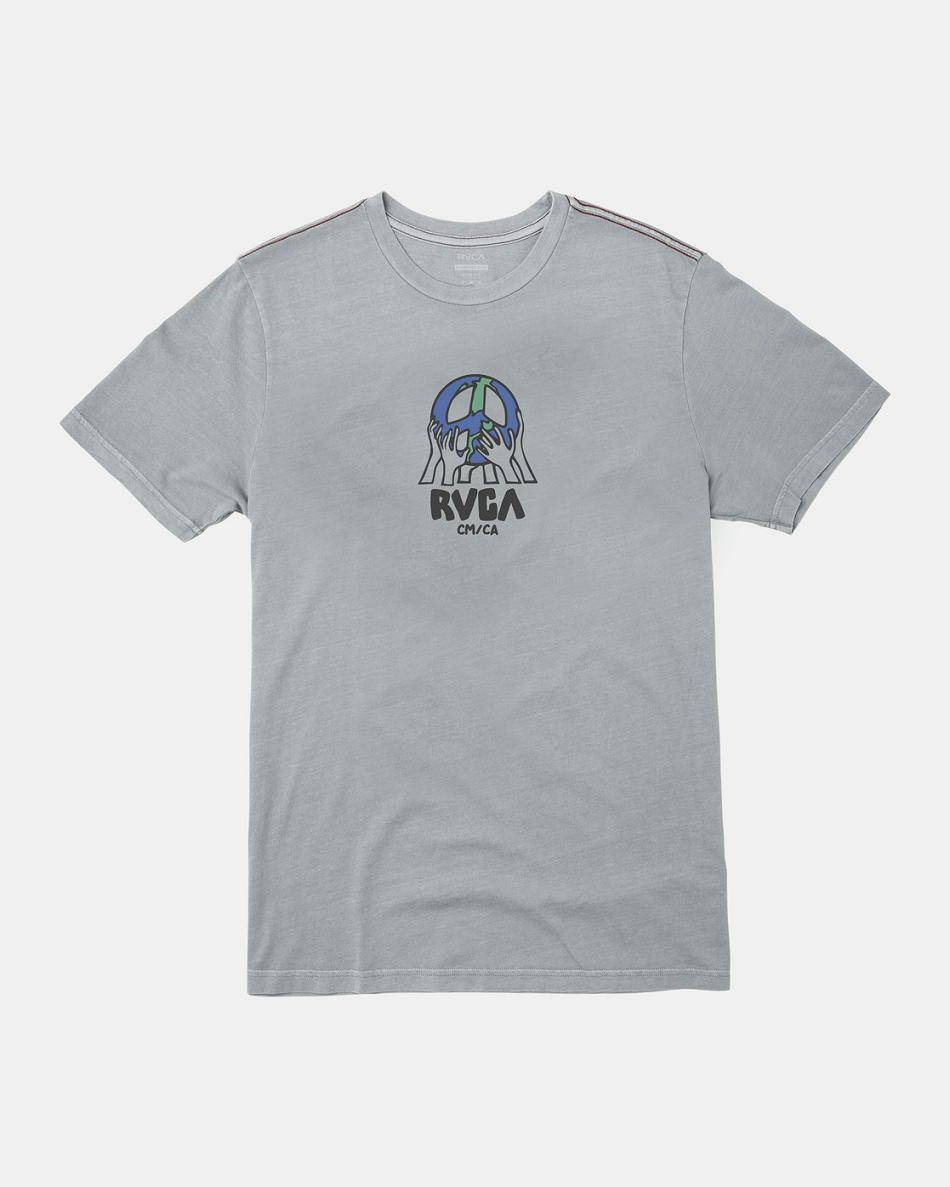 Monument Rvca Earth Corp Tee Men's Short Sleeve | USCVG44823