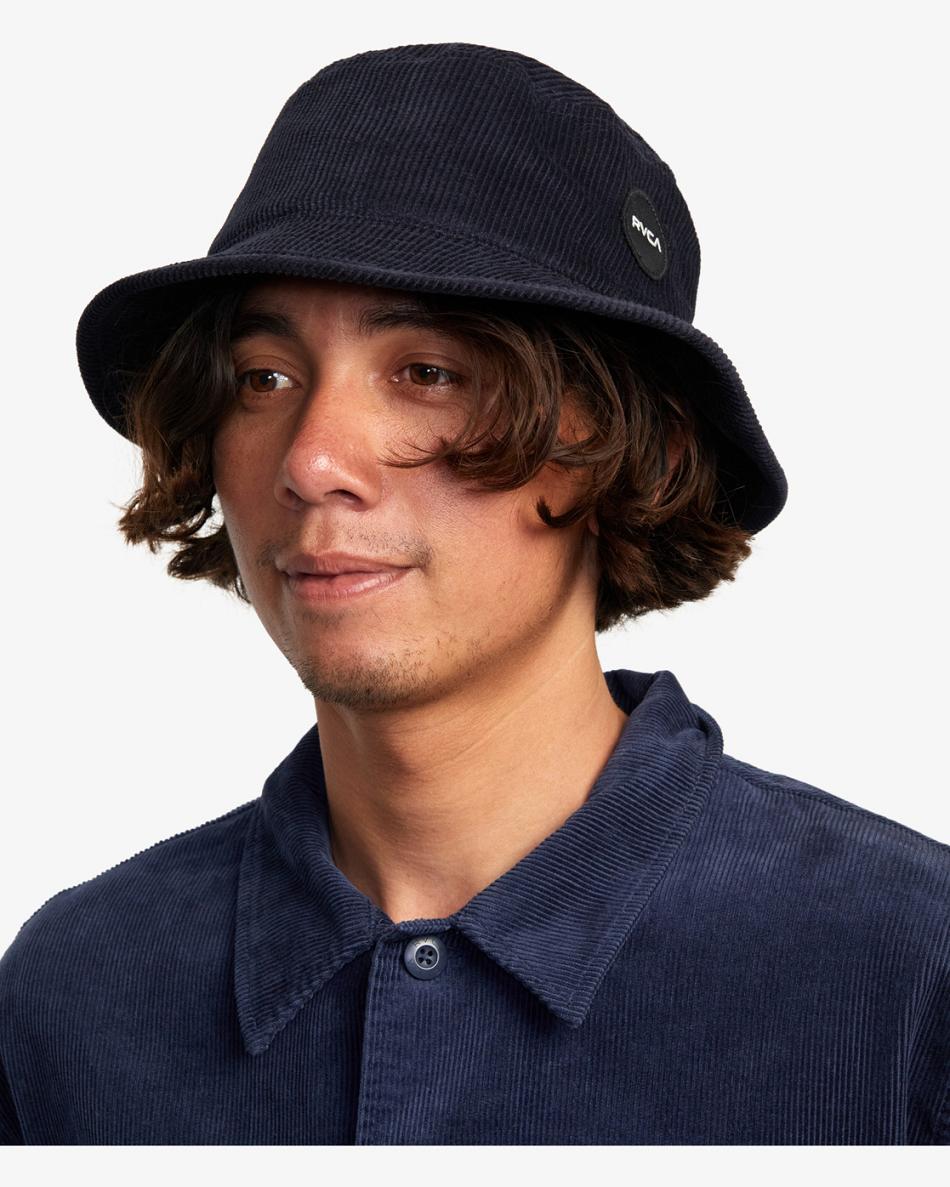 Moody Blue Rvca Chunky Cord Bucket Men's Hats | BUSSO68434