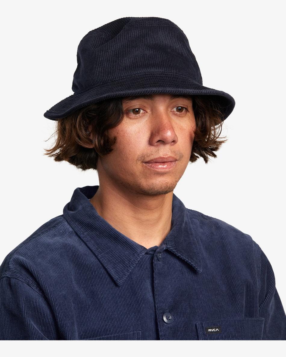 Moody Blue Rvca Chunky Cord Bucket Men's Hats | BUSSO68434