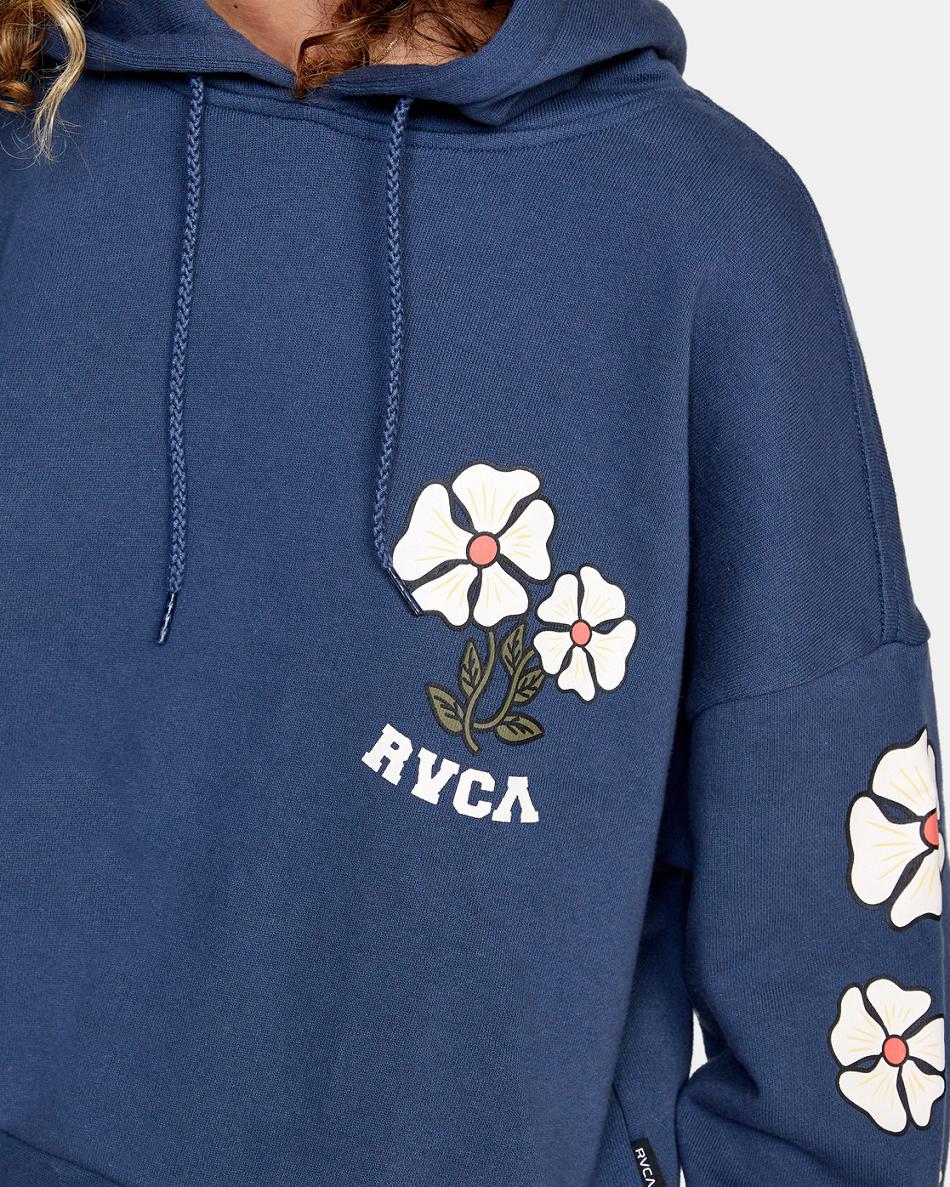 Moody Blue Rvca Soft At Heart Women's Hoodie | USNZX95221