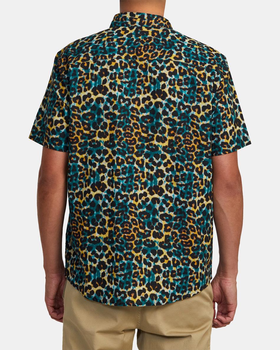 Multi Rvca Cheeter Short Sleeve Men's T shirt | USZDE53326