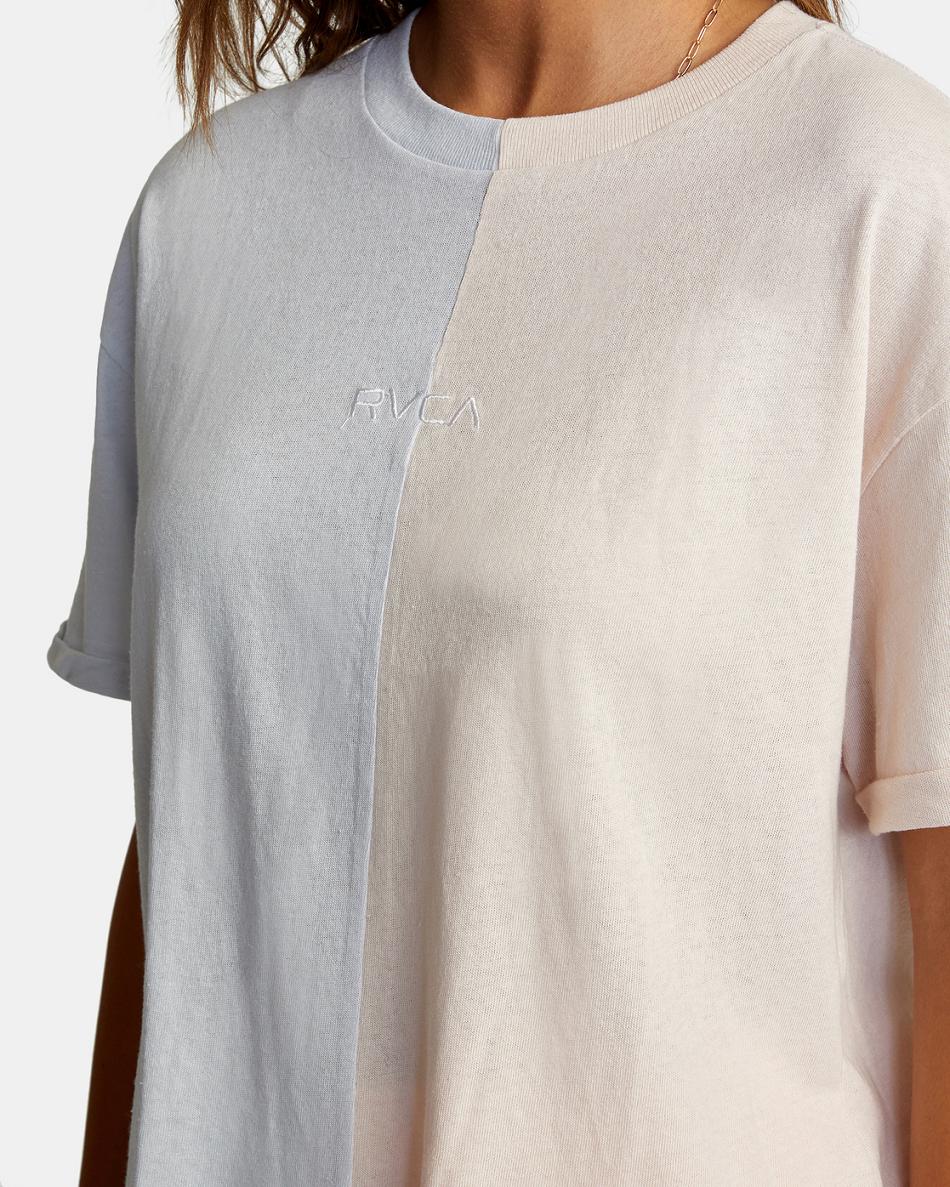 Multi Rvca Color Block Women's T shirt | USXMI85689