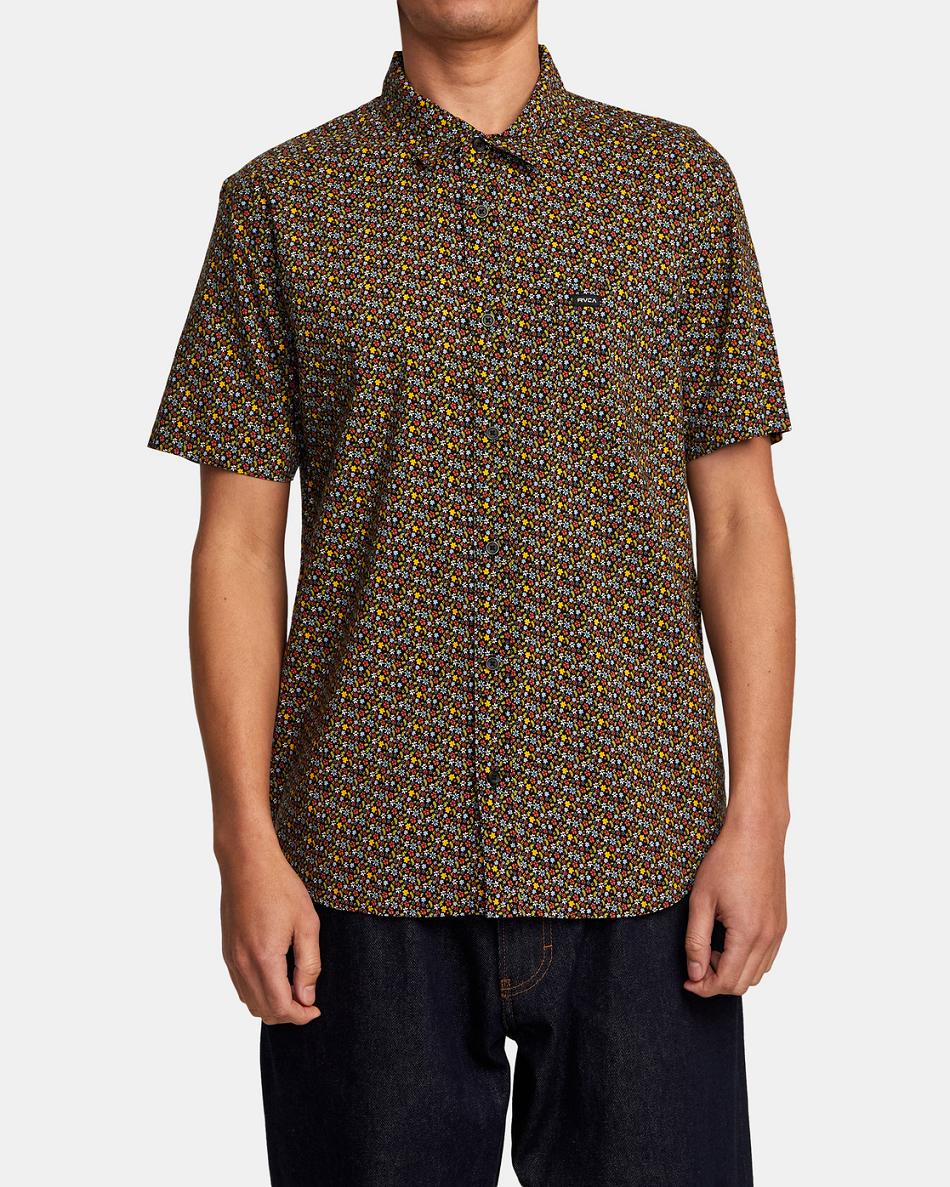 Multi Rvca Micro Garden Short Sleeve Men's T shirt | USCVG26386