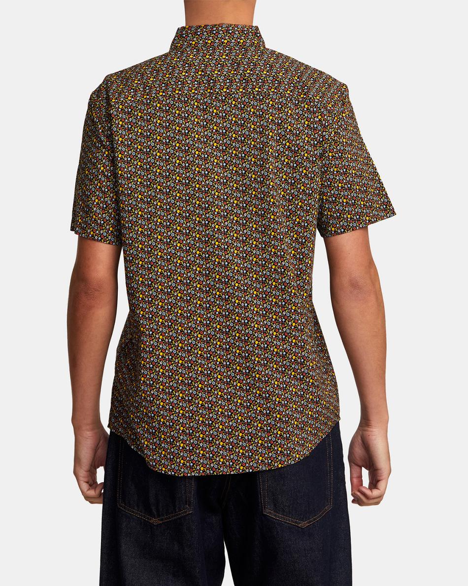 Multi Rvca Micro Garden Short Sleeve Men's T shirt | USCVG26386