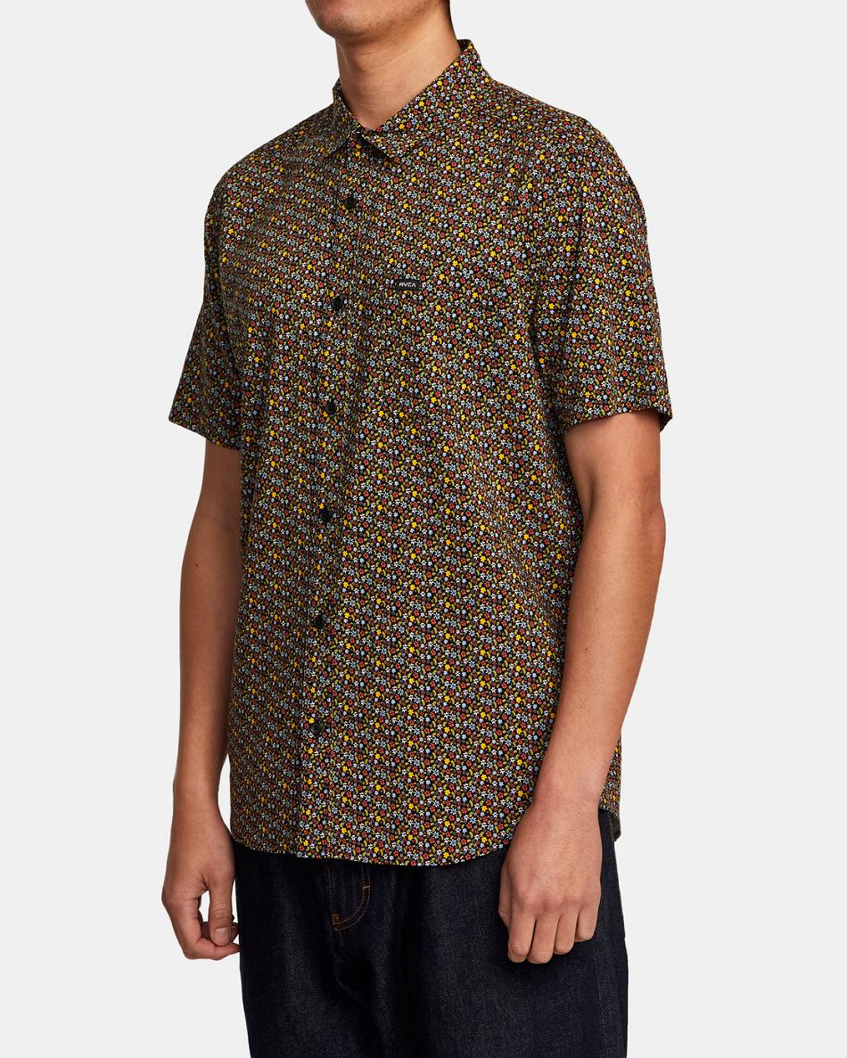 Multi Rvca Micro Garden Short Sleeve Men's T shirt | USCVG26386