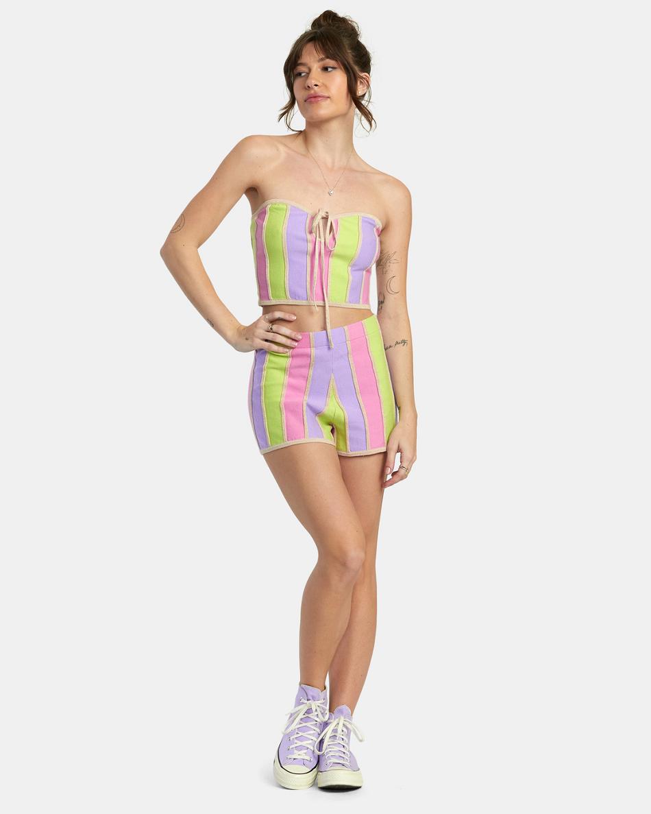 Multi Rvca Upswing Crop Top Women's Sweaters | PUSQX64754