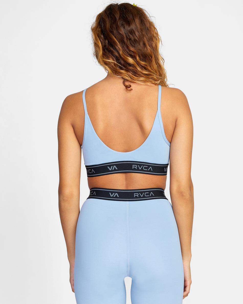 Muted Blue Rvca Base Women's Sports Bra | QUSWA67196