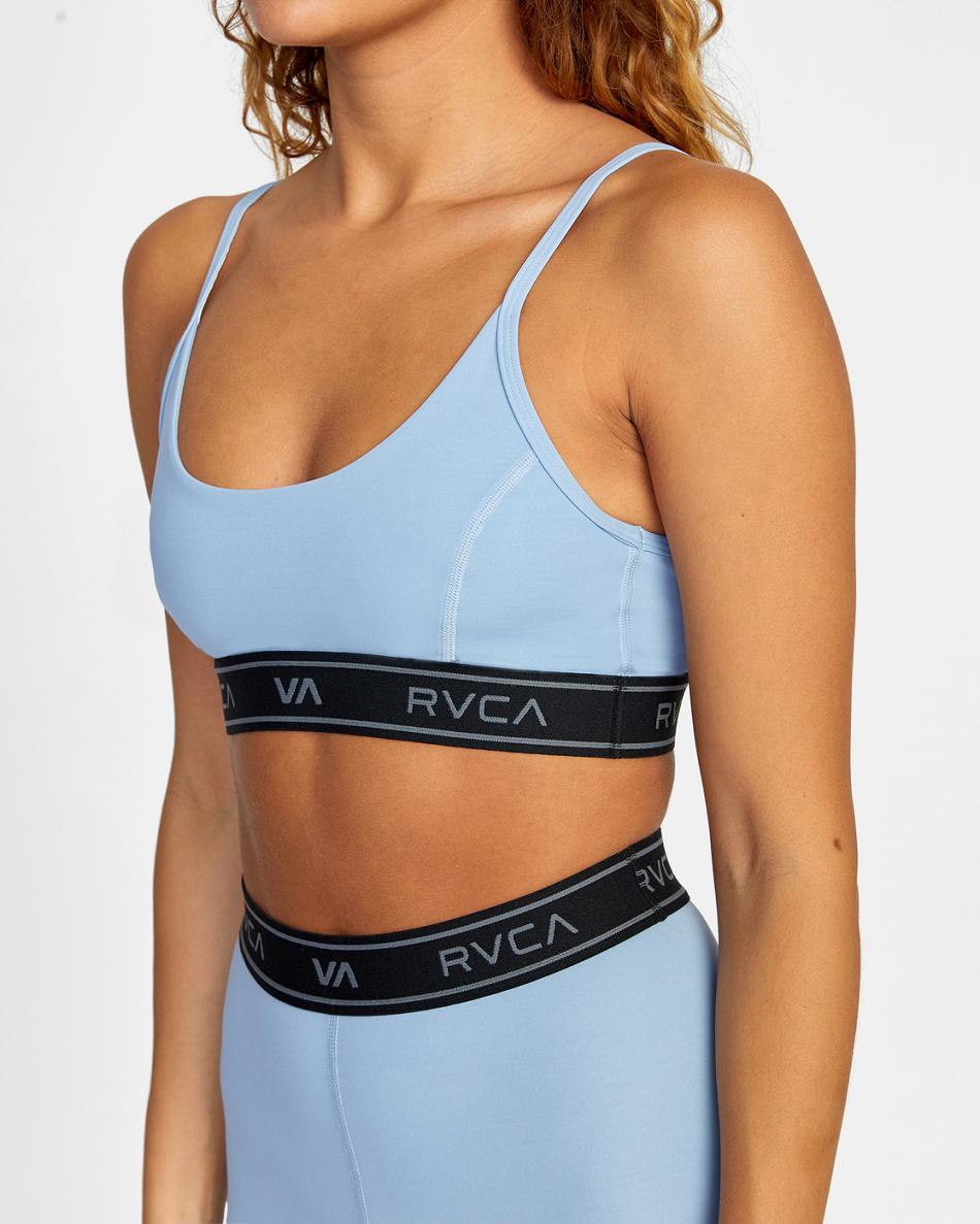 Muted Blue Rvca Base Women's Sports Bra | QUSWA67196