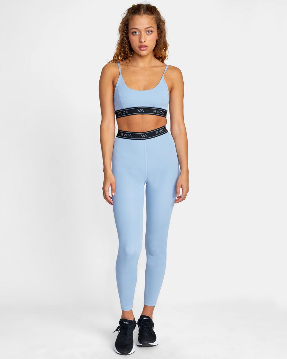 Muted Blue Rvca Base Women's Sports Bra | QUSWA67196