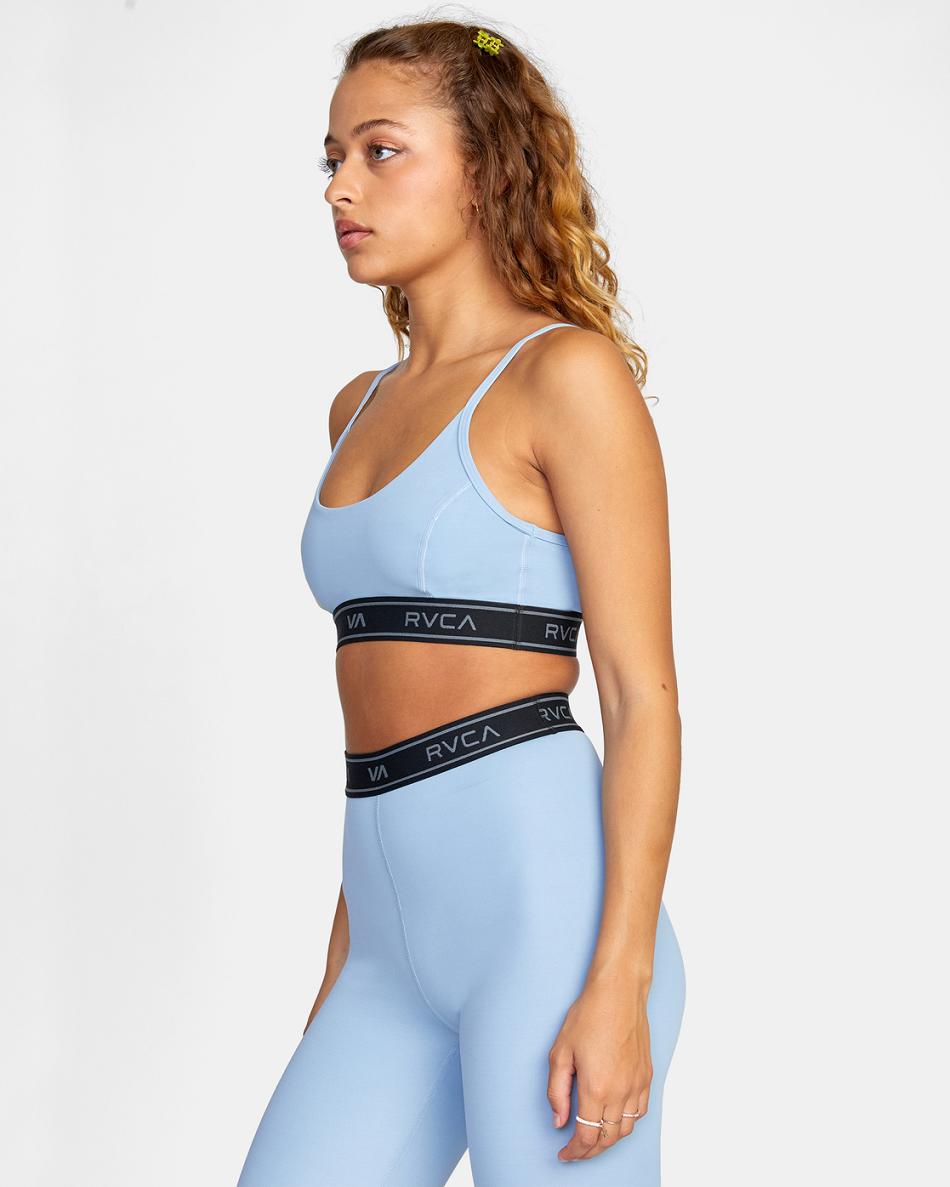 Muted Blue Rvca Base Women's Sports Bra | QUSWA67196