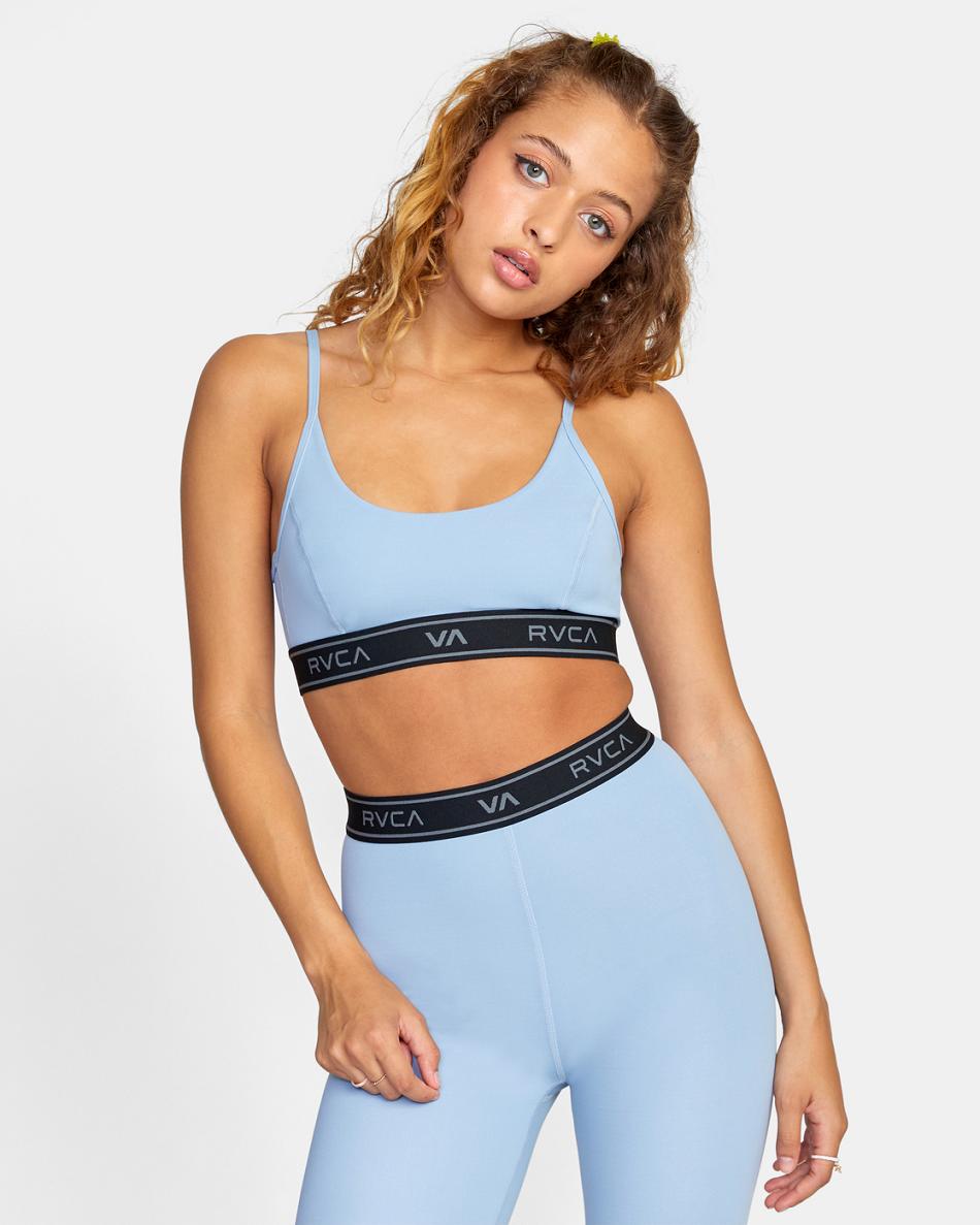 Muted Blue Rvca Base Women\'s Sports Bra | QUSWA67196