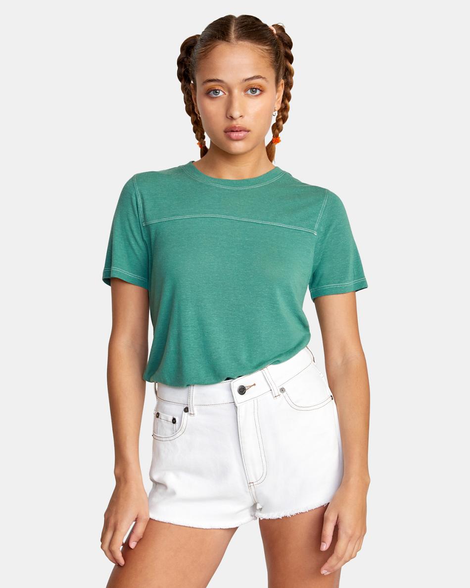 Natural Rvca Elle Denim Women\'s Skirts | USXMI37650