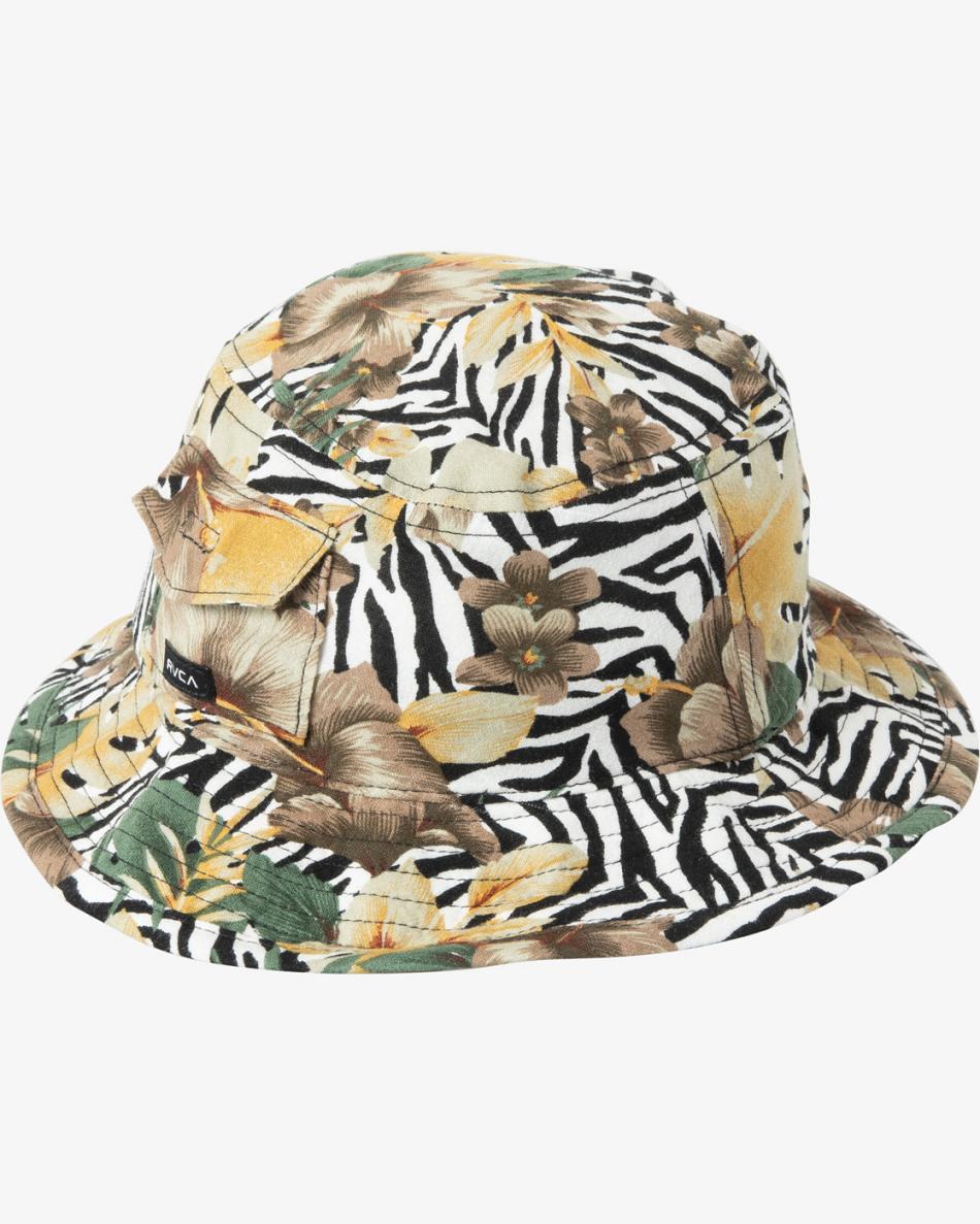 Natural Rvca Seasons Bucket Men's Hats | USQCS72237