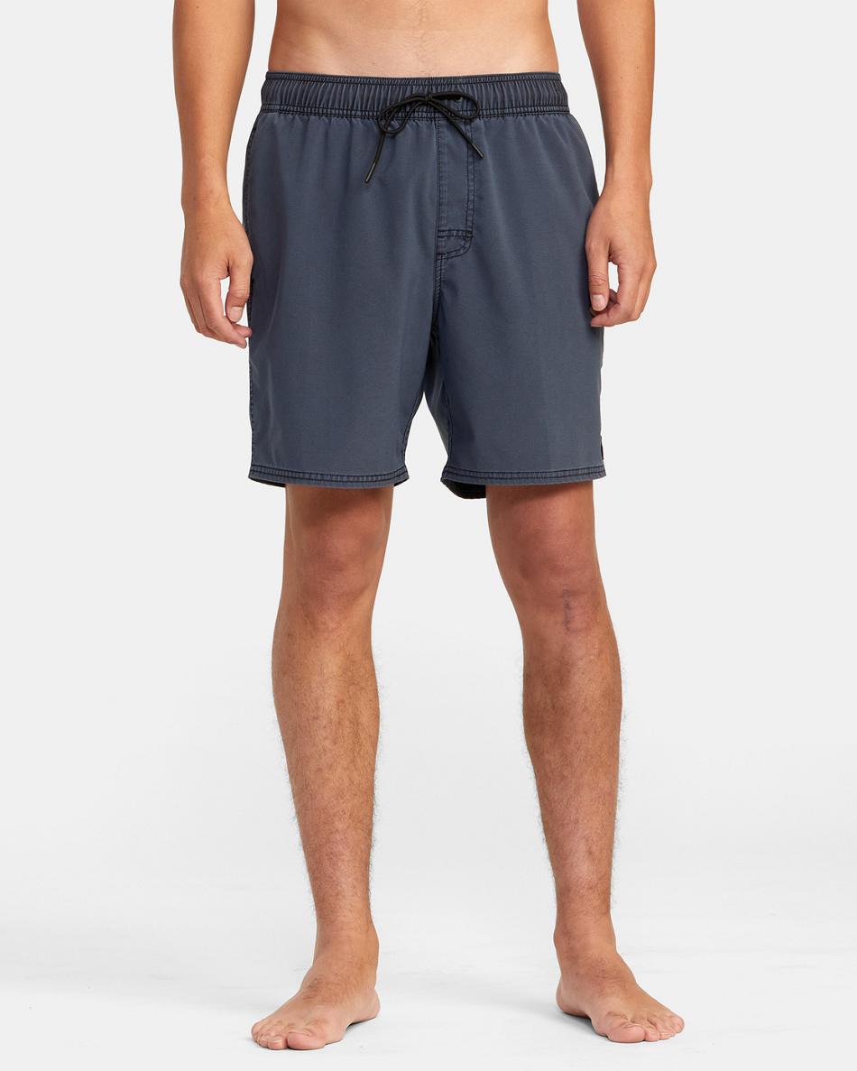New Navy Rvca Pigment Elastic 17 Men's Shorts | USEGJ17887