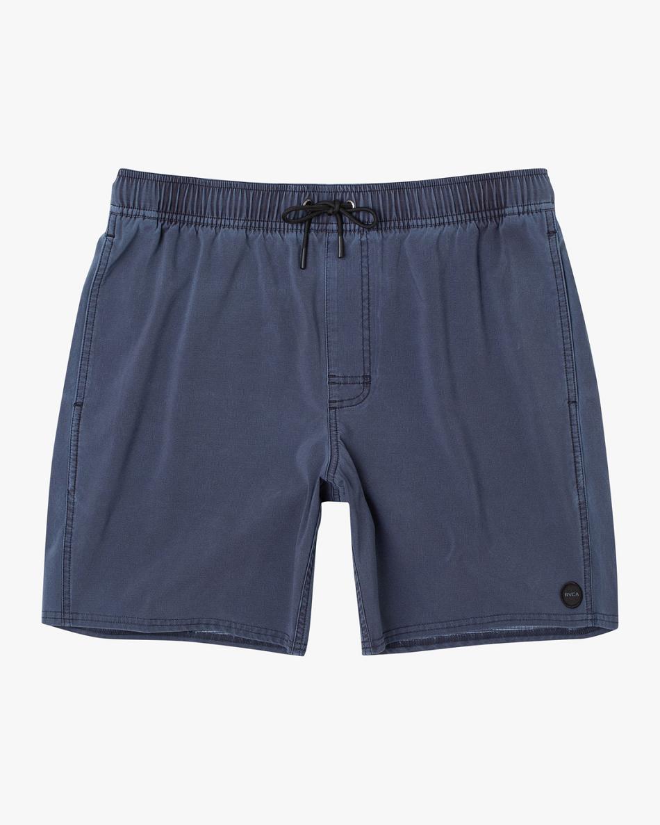 New Navy Rvca Pigment Elastic 17 Men\'s Shorts | USEGJ17887