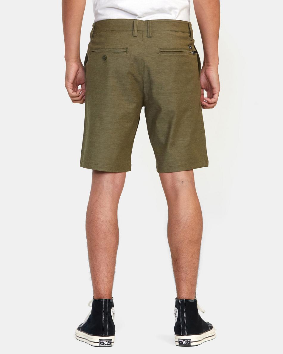 Olive Rvca Back In Hybrid 19 Men's Shorts | USJKU87563