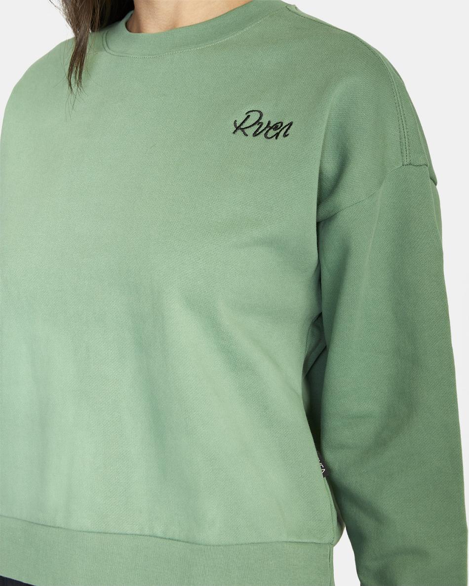 Palm Rvca Script Crewneck Sweatshirt Women's Loungewear | GUSUC75320