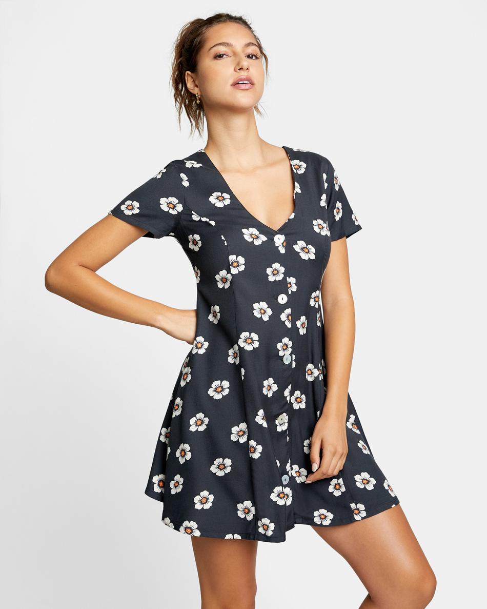 Pirate Black Rvca Understated Women's Dress | BUSSO76503