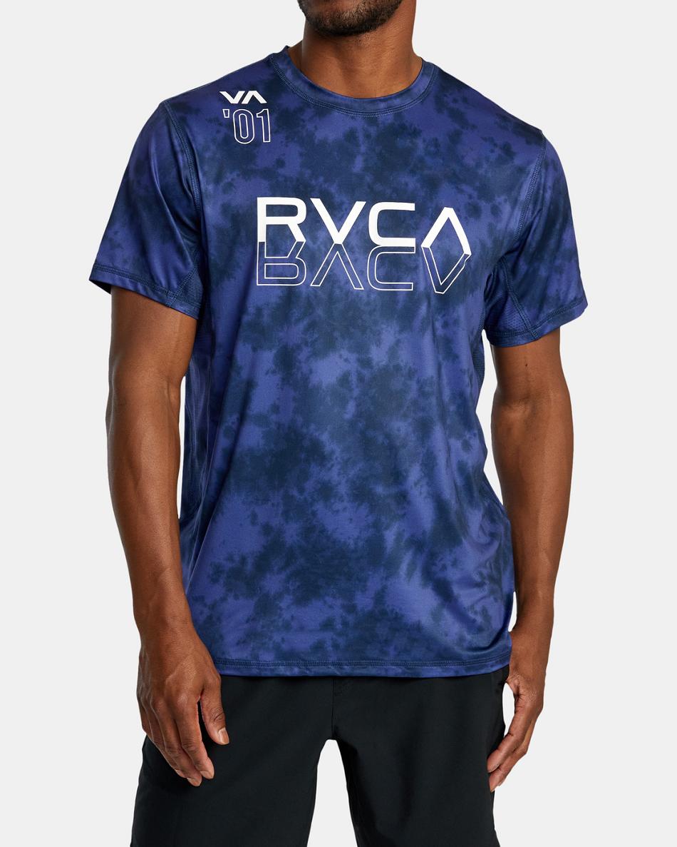 Purps Tie Dye Rvca Sport Vent Tee Men's Short Sleeve | EUSHC52169