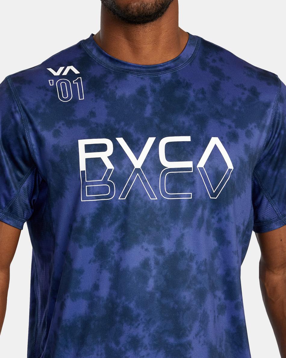 Purps Tie Dye Rvca Sport Vent Tee Men's Short Sleeve | EUSHC52169