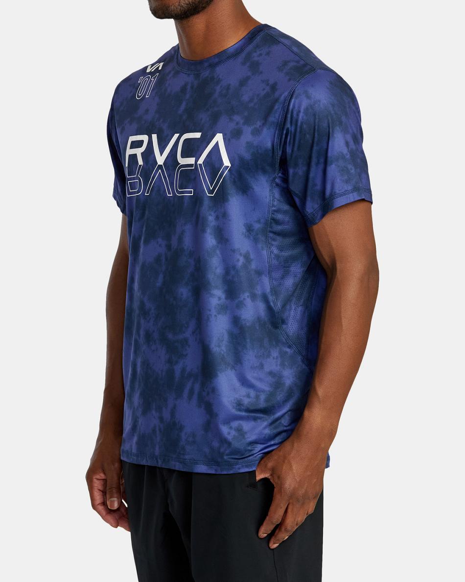 Purps Tie Dye Rvca Sport Vent Tee Men's Short Sleeve | EUSHC52169