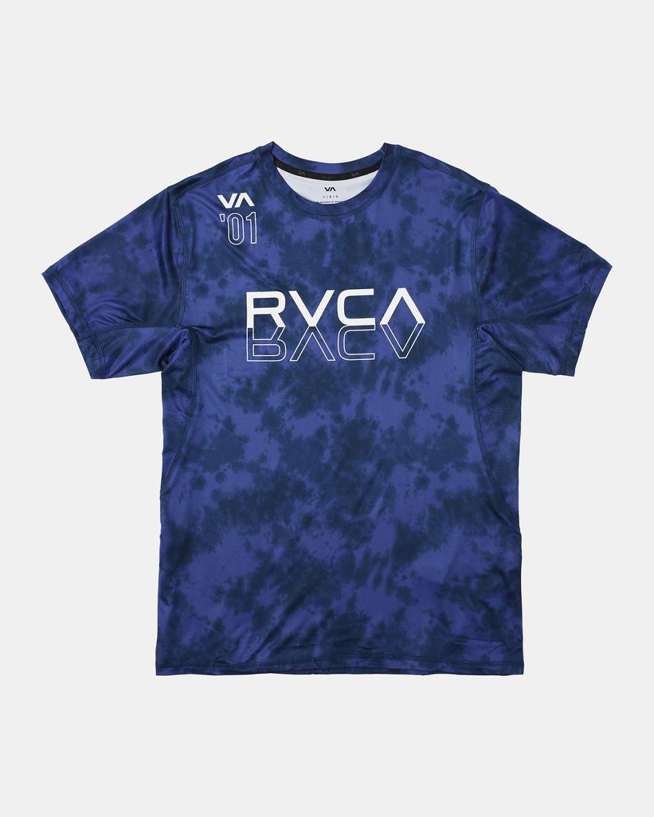 Purps Tie Dye Rvca Sport Vent Tee Men\'s Short Sleeve | EUSHC52169