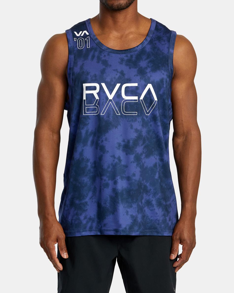 Purps Tie Dye Rvca Sport Vent Tie-Dyed Men's Tanks | UUSTG58500