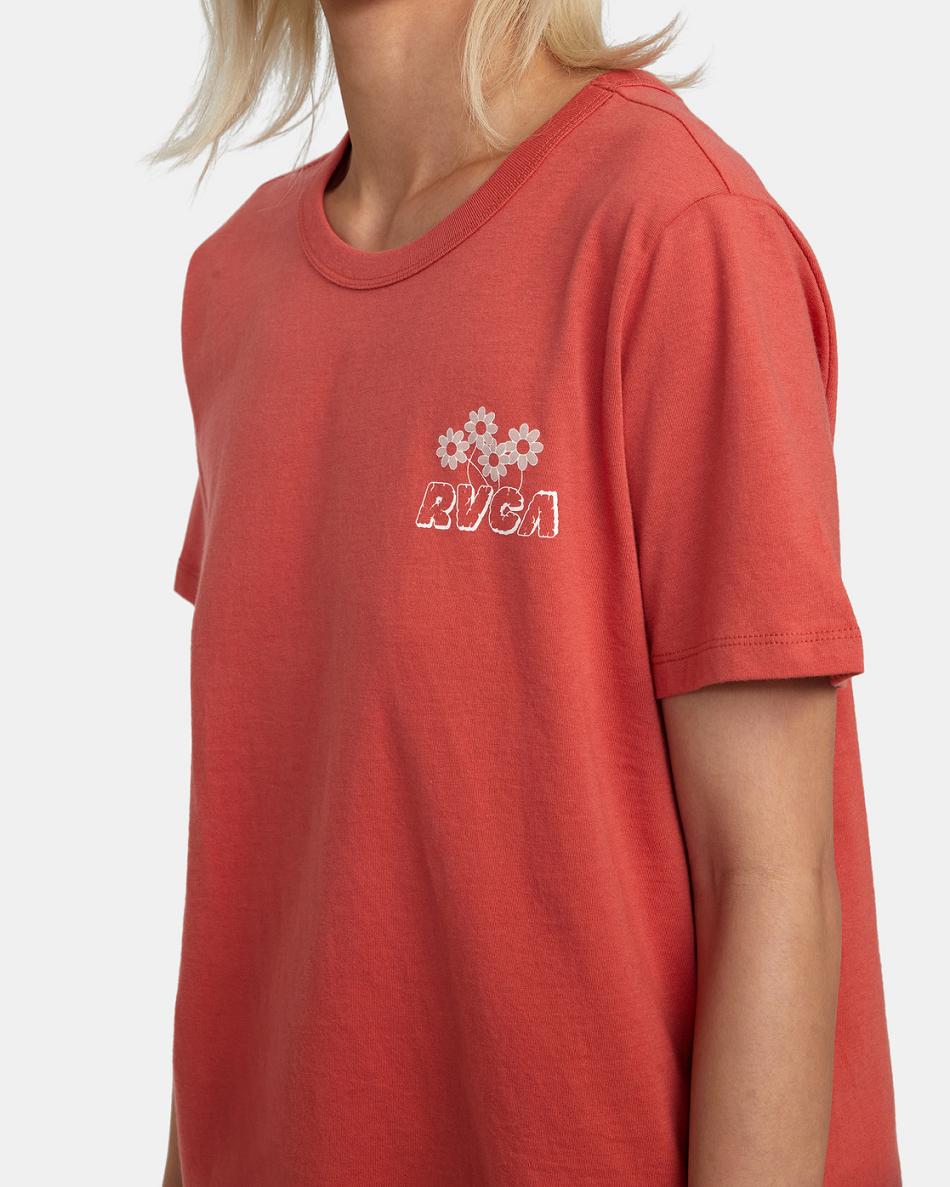 Red Earth Rvca Gardener Graphic Women's T shirt | BUSSD92434