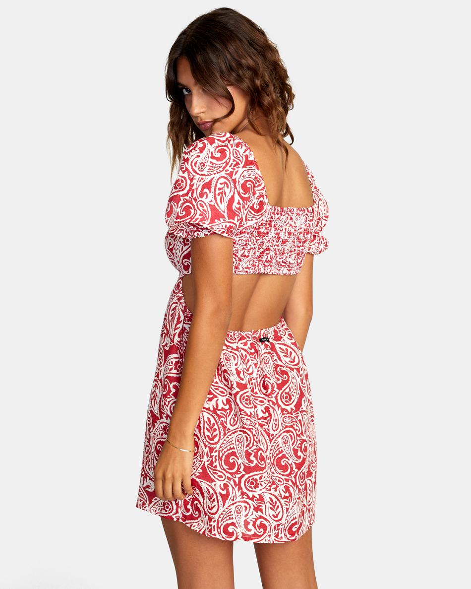 Red Earth Rvca Here For It Women's Dress | UUSTG16513
