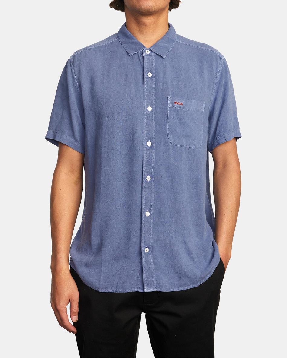 Royal Rvca PTC Woven Short Sleeve Men's T shirt | XUSGW36797